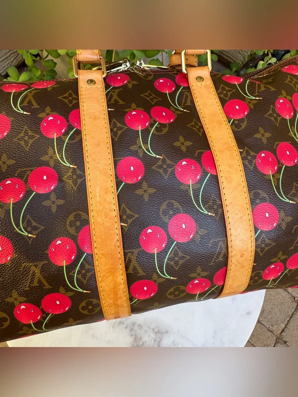 Louis Vuitton x Takashi Murakami Vintage Cherry Keepall 45